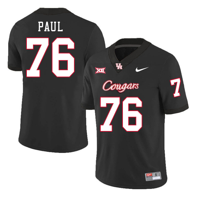 Patrick Paul Houston Jersey,Houston Cougars #76 Patrick Paul Jersey Youth College Uniforms-Black